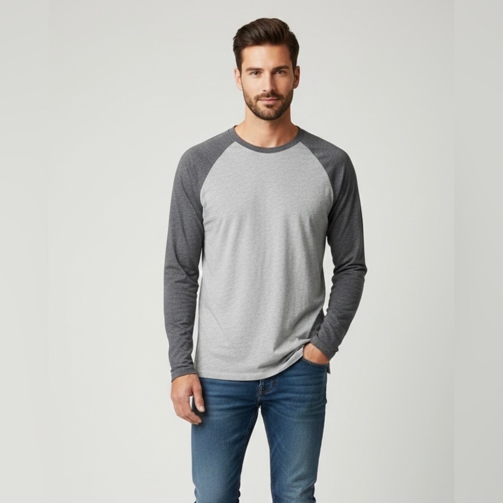 Vince Gray Raglan 100% Cotton Sleeve Shirt size M
